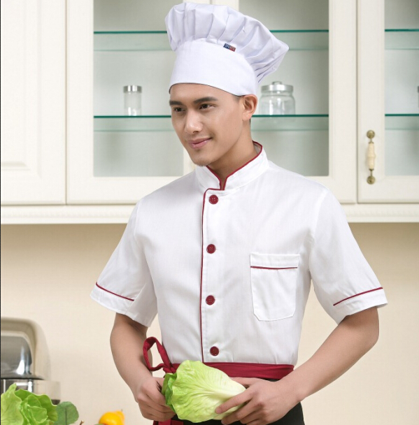 Single breasted chef's jacket short sleeve