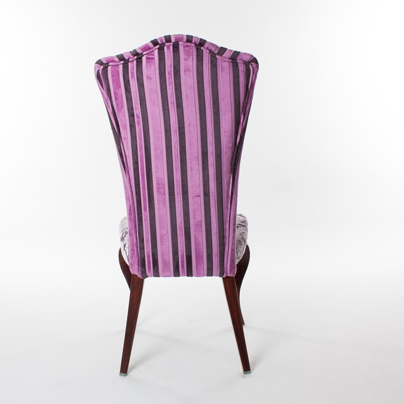 Fancy striped dining tables and chairs in hotels