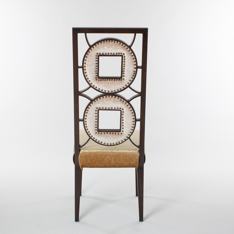 Chinese style copper money back dining chair