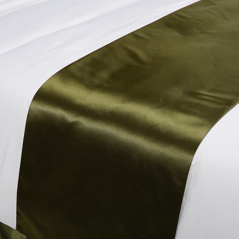 Dark green bed end towel