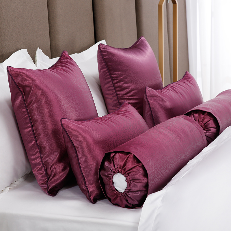 Purple embossed flower throw pillow