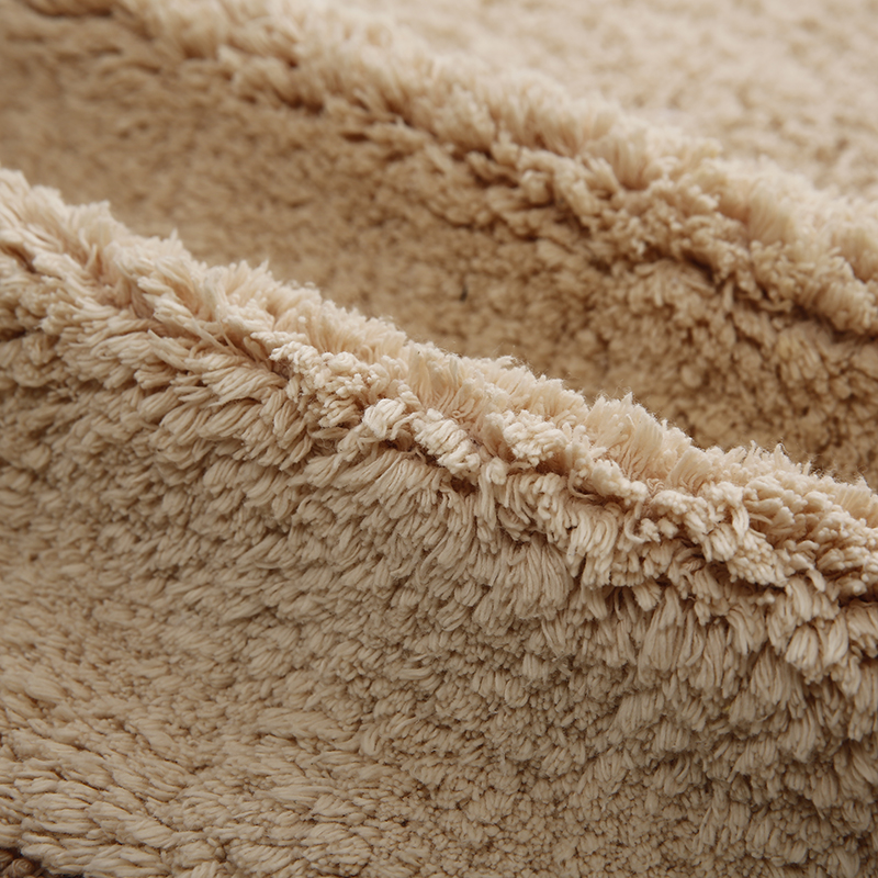 Brown long wool thickened floor towel