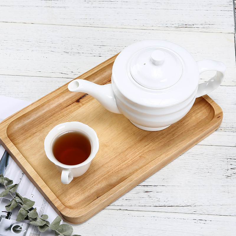 Pure white modern pattern teapot