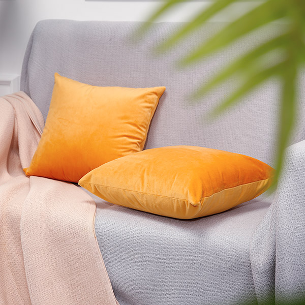 Yellow flannelette throw pillows