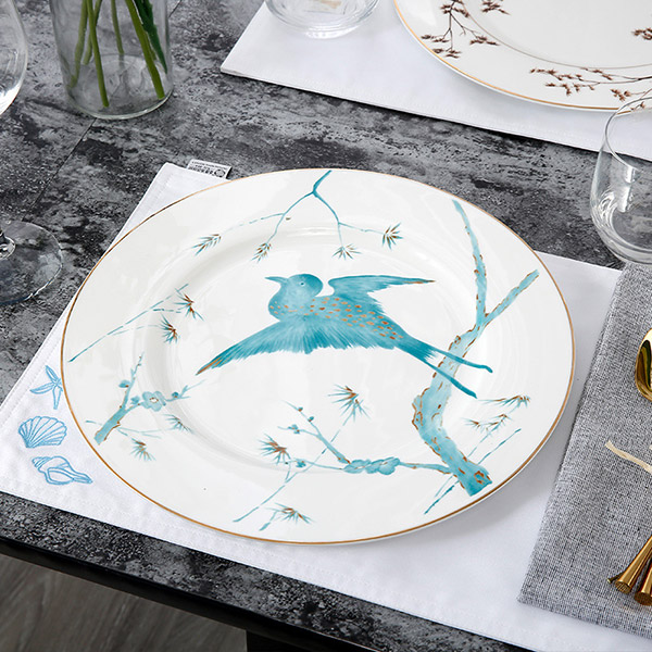 Bluebird tracing gold display plate