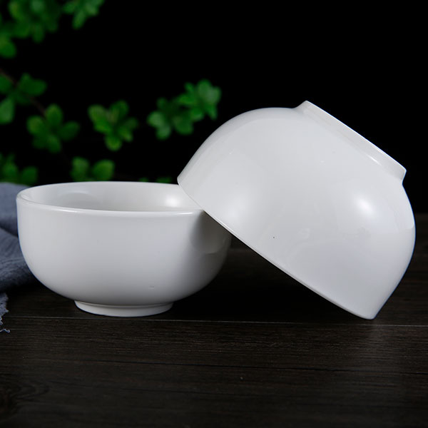 Round white porcelain bowl