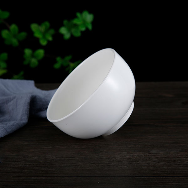 Round white porcelain bowl